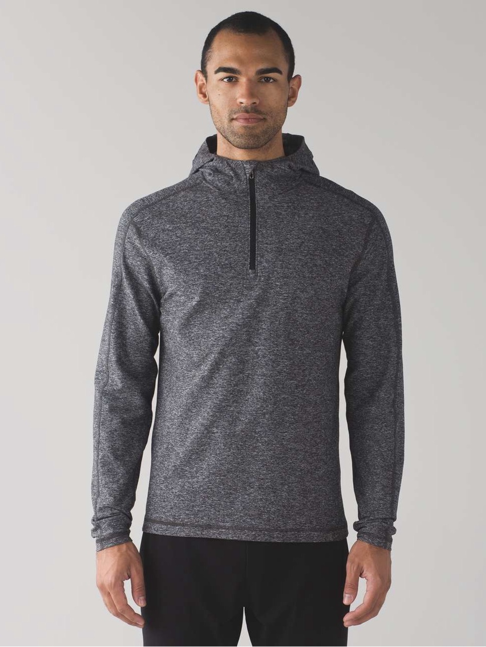 lululemon athletica Men's Charcoal Heather Hooded 1/4 Zip Pullover 1204